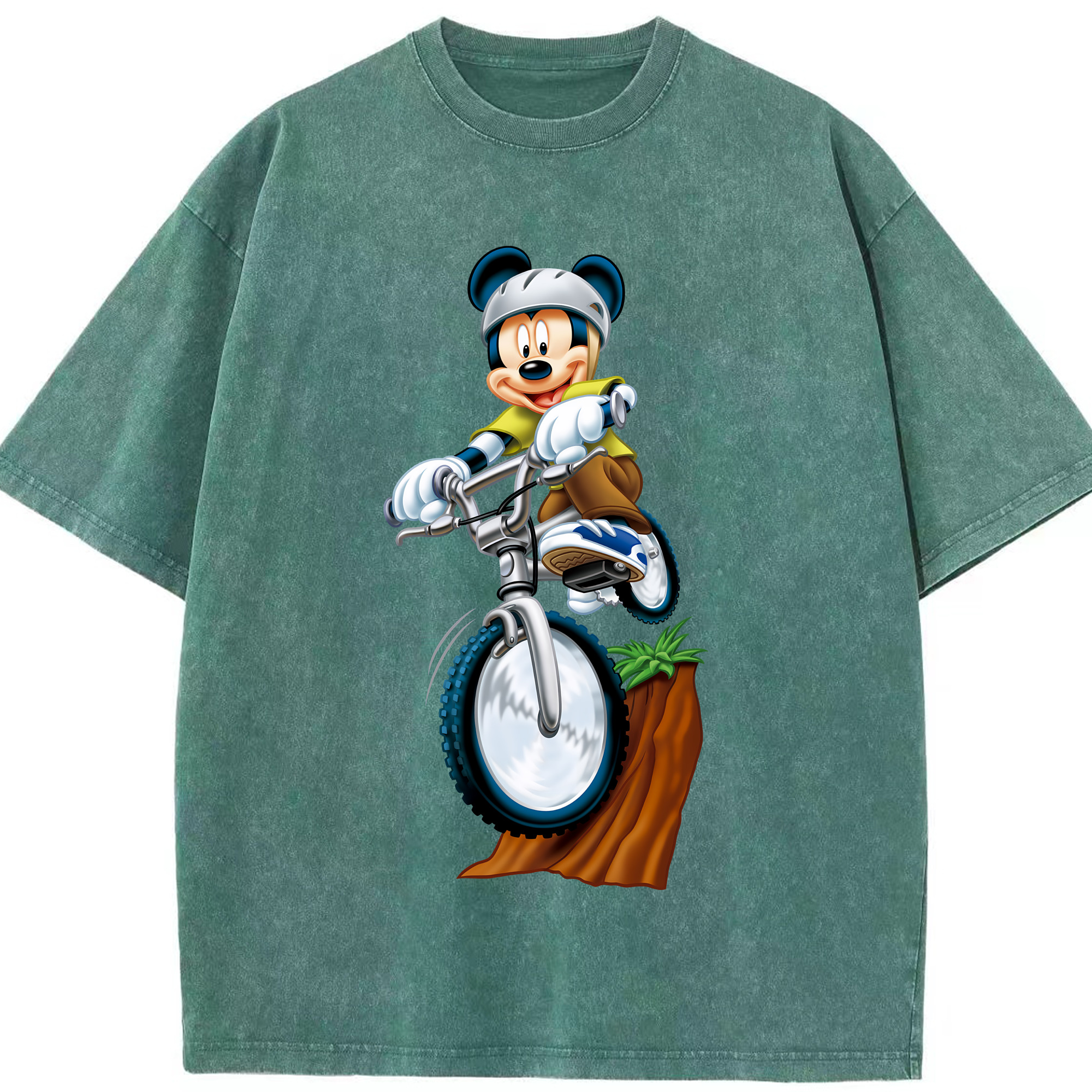 （画像用） ミッキーマウス Mickey Mouse 綿100% ヴィンテージ風 半袖Tシャツ（フロントプリント）